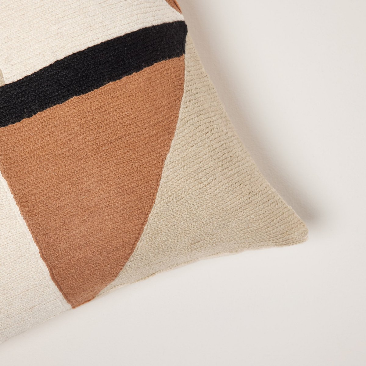 Housse De Coussin en Laine TRIAGO naturel et noir, MADURA