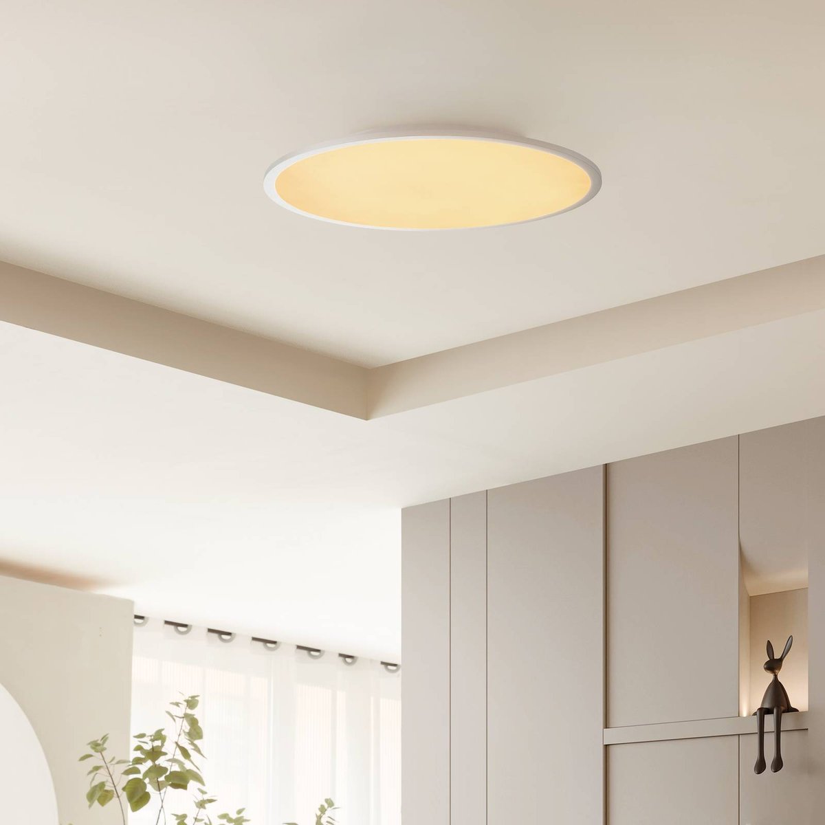 Plafonnier  moderneLED, Narima blanc, argent, LINDBY