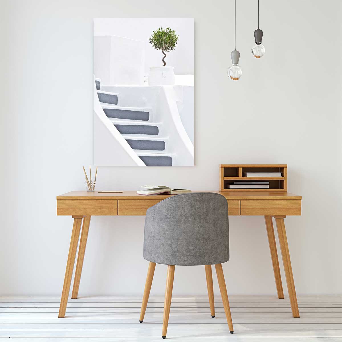 Tableau escalier blanc paros tableau alu dibond, HEXOA