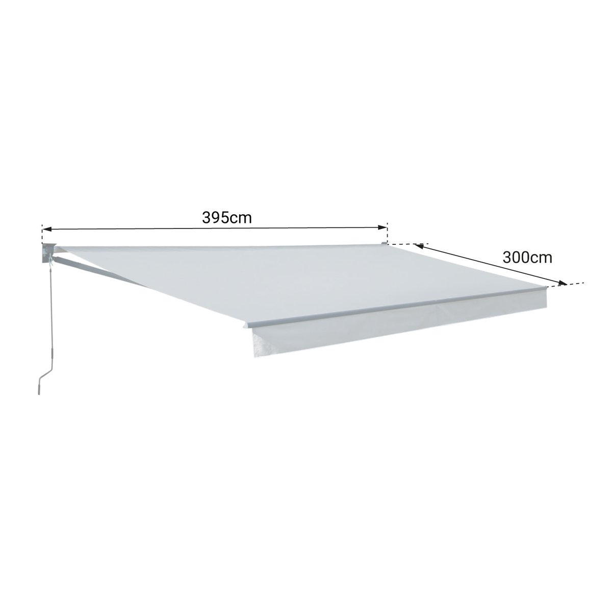 Store banne, 3,95x3m, SAULE gris, gris anthracite, HAPPY GARDEN