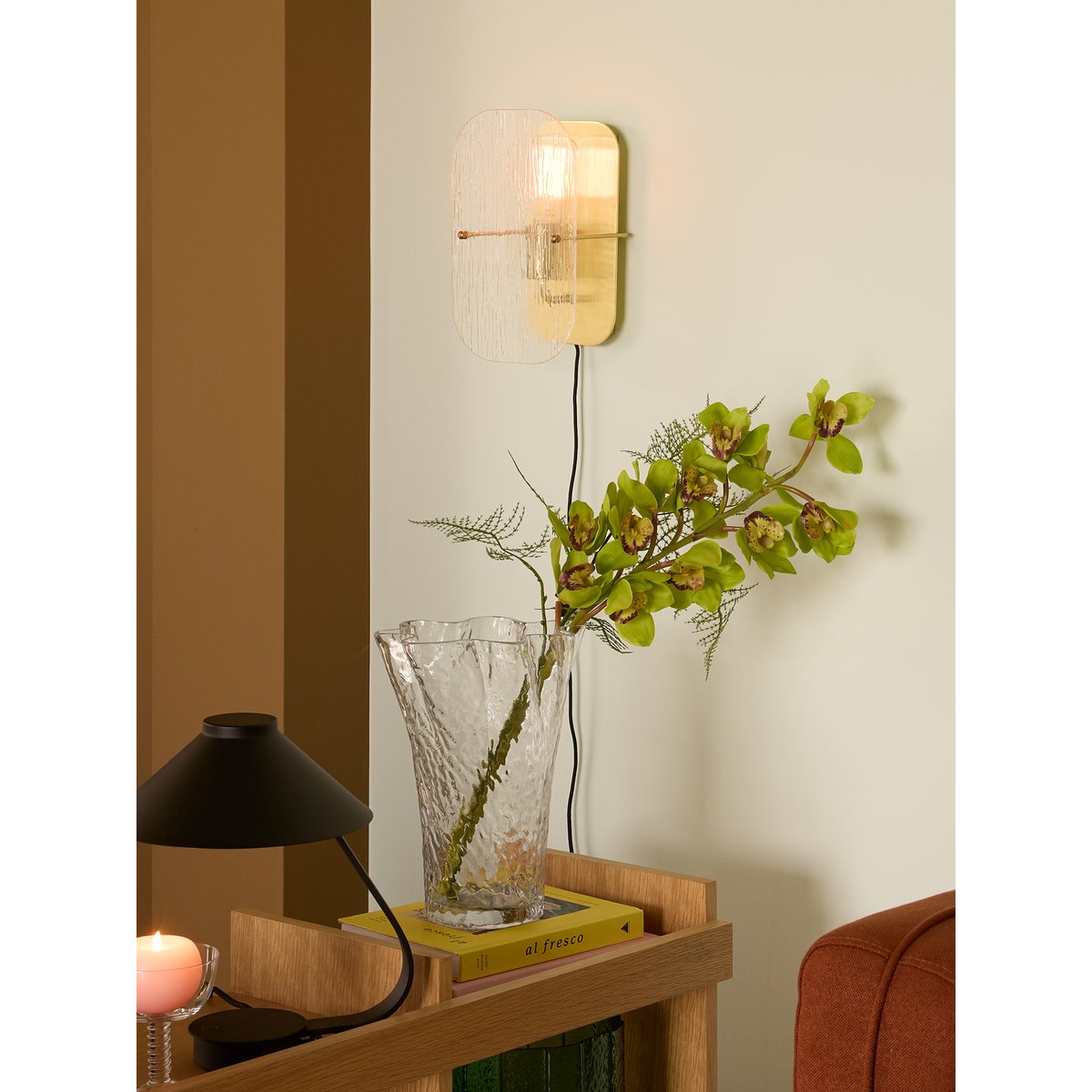 Vase en verre RUFFLE transparent, HUBSCH