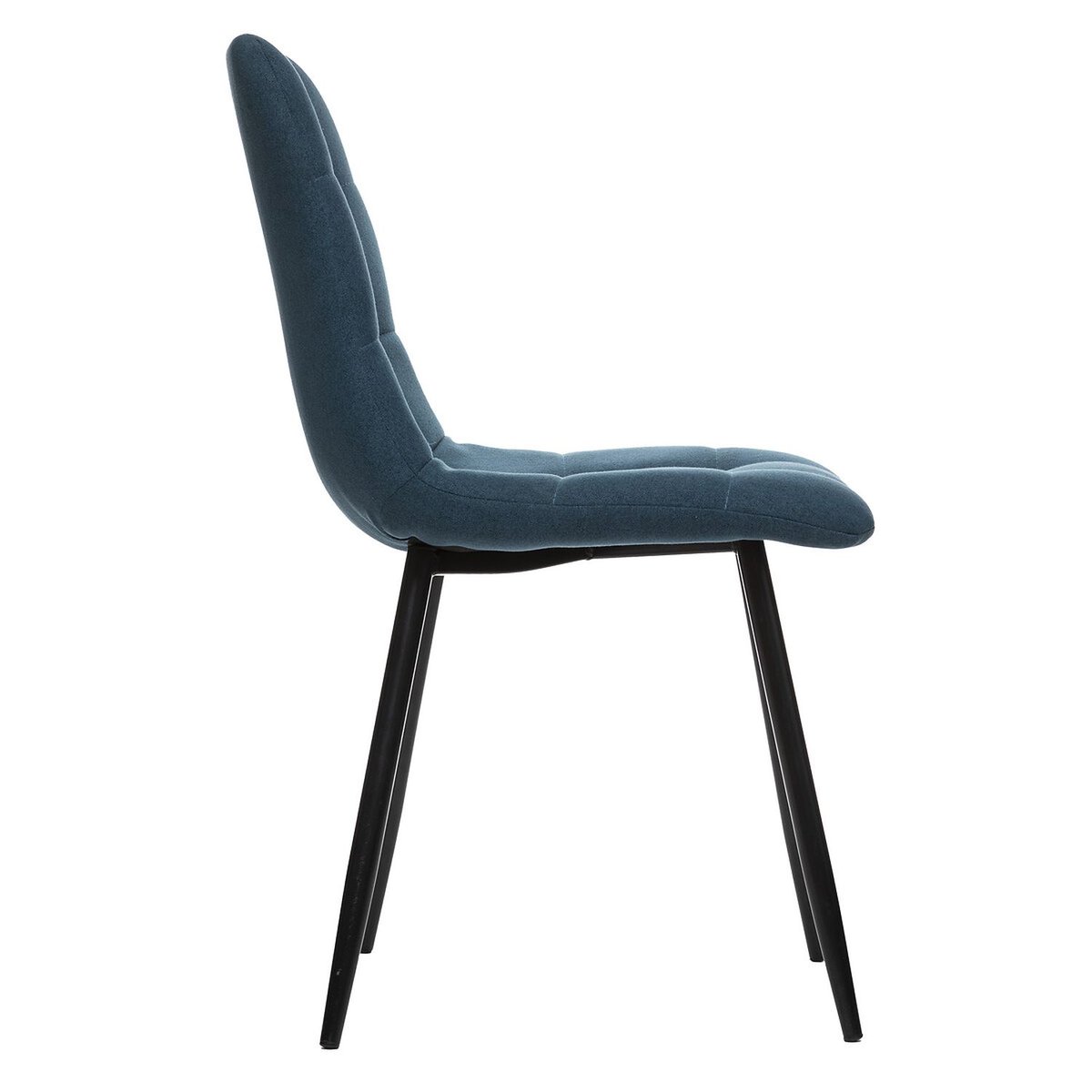 Lot de 4 chaises rembourrées effet velours SIRAC bleu foncé, TOILINUX