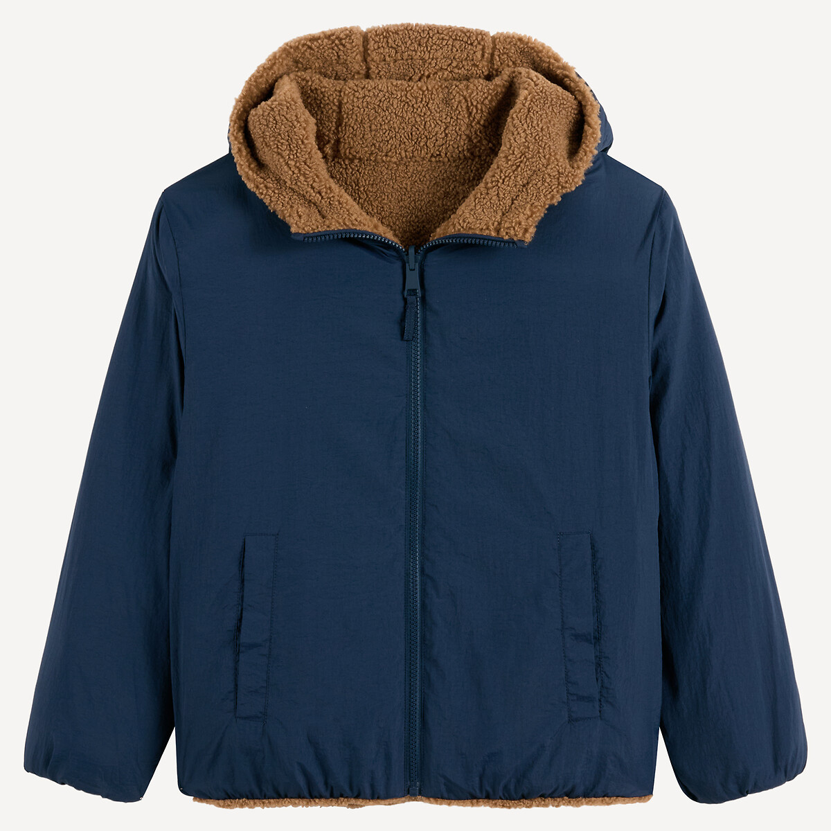 Blouson mi-saison, réversible sherpa bleu marine/camel, LA REDOUTE COLLECTIONS