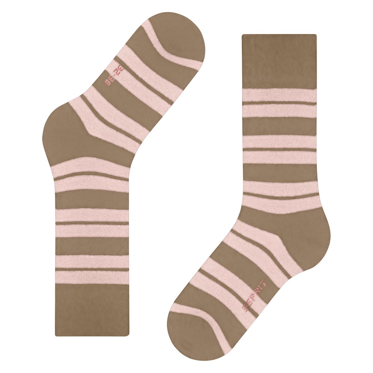 Chaussettes Plush Stripes Opaque beige, ESPRIT
