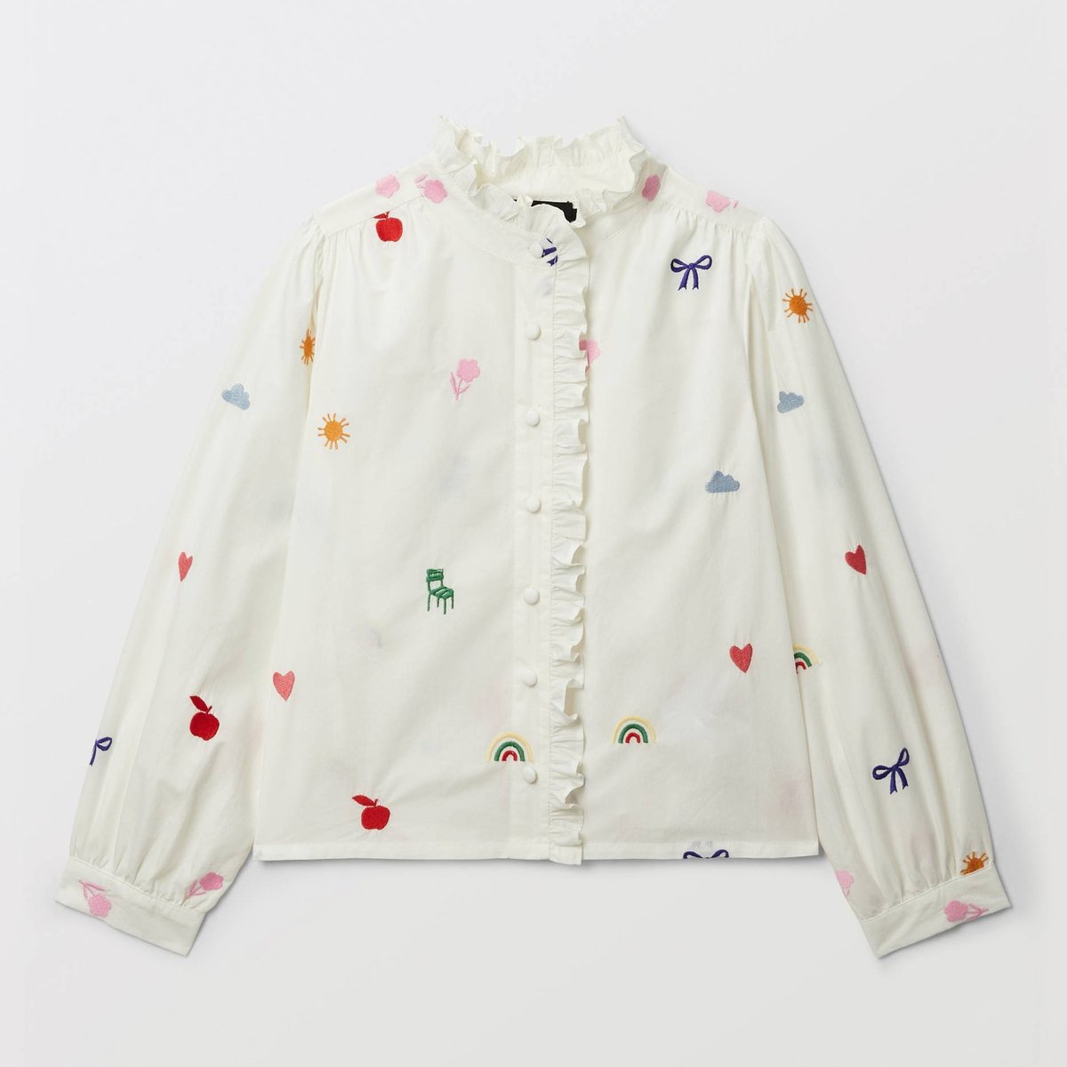 Blouse brodée ecru, MONOPRIX
