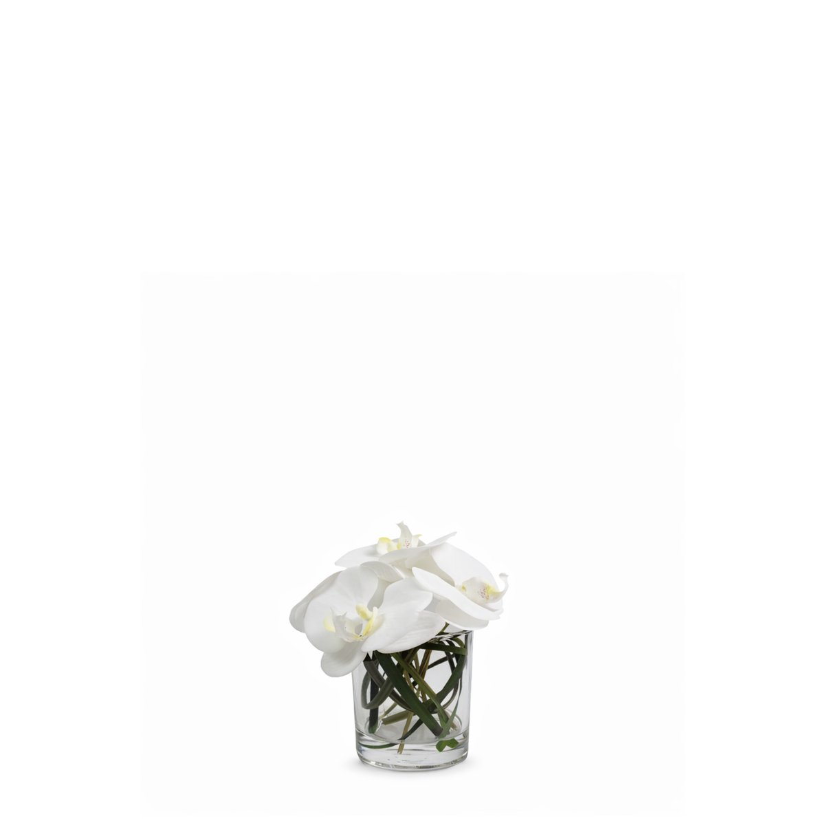 Composition d'orchidée en vase artificielle L20 ELIE blanc, SIA DECO