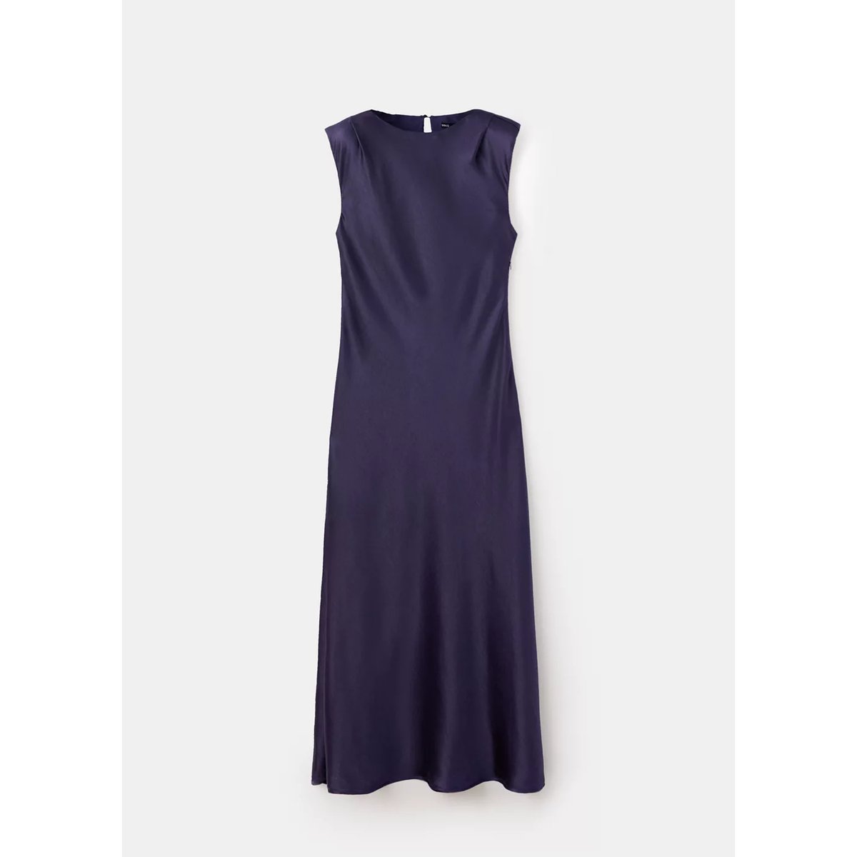 Robe satinée épaulettes bleu nuit, MANGO