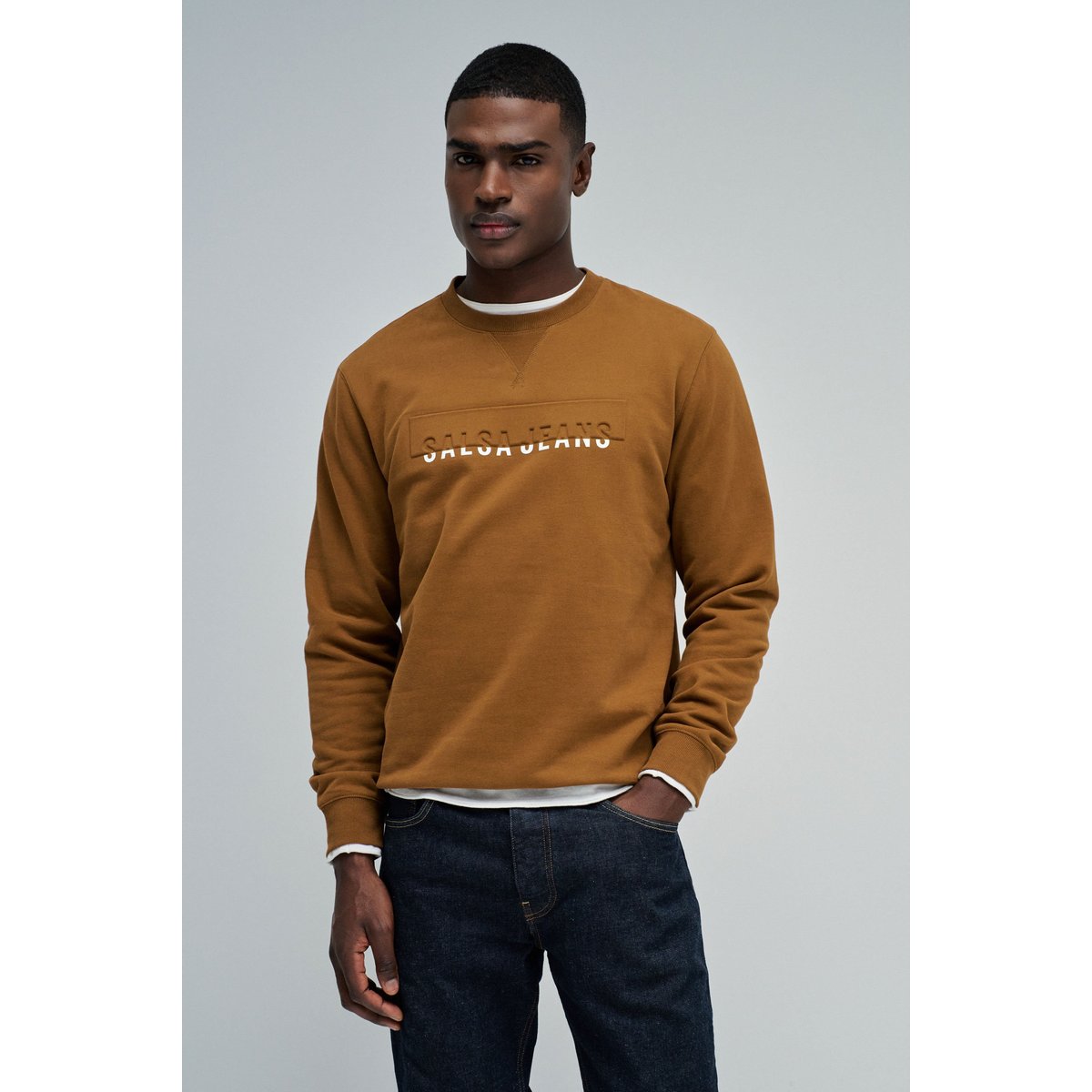 SWEATSHIRT AVEC BRANDING marron, SALSA JEANS