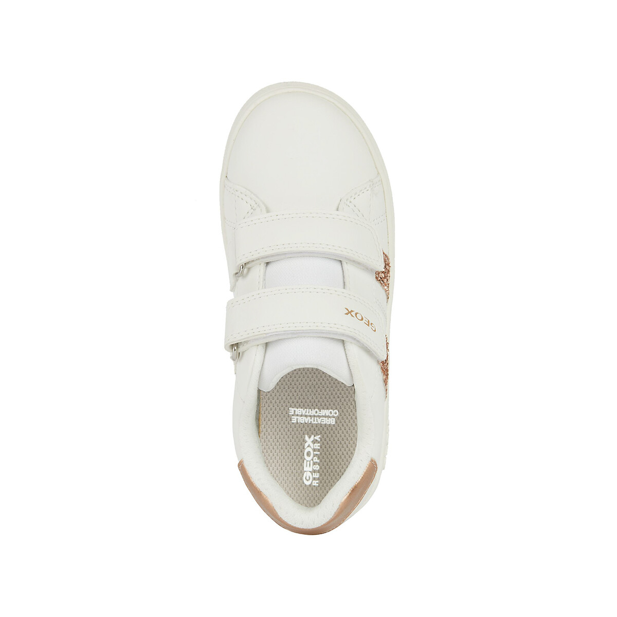 Baskets respirants à velcro Eclyper blanc/gold, GEOX