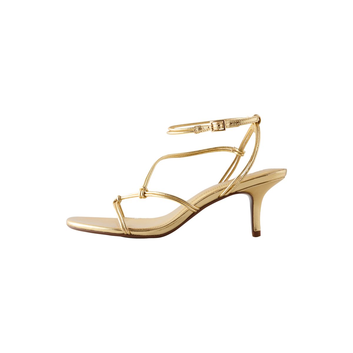 Sandales à talons en cuir forever comfort doré, NEXT