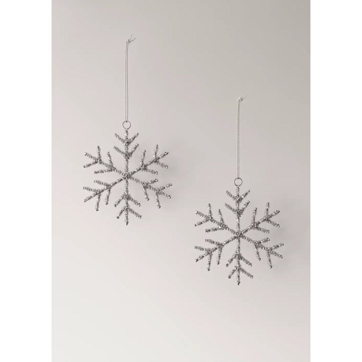 Lot de décorations de Noël pour sapin effet glace argent, MANGO HOME