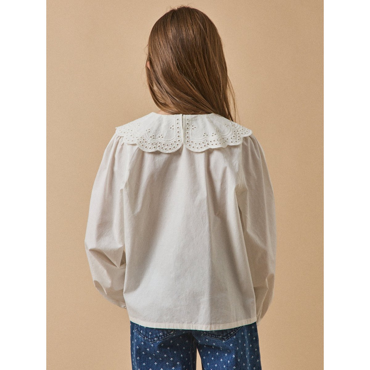 Blouse  maxi col blanc casse, CYRILLUS