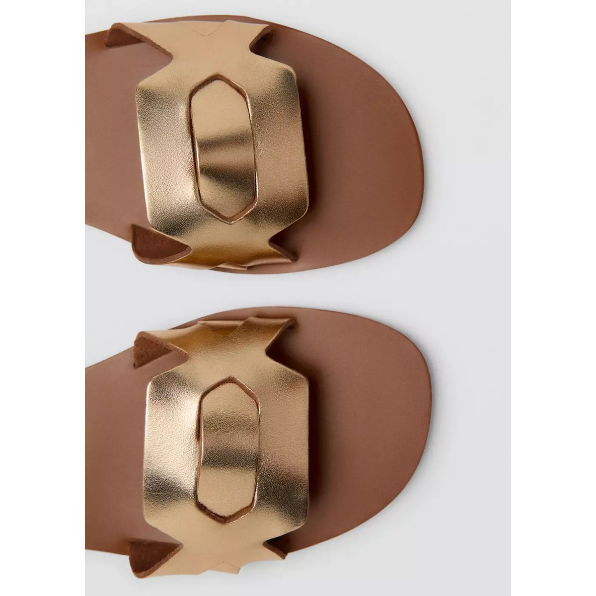 Sandales lanières cuir or, MANGO TEEN