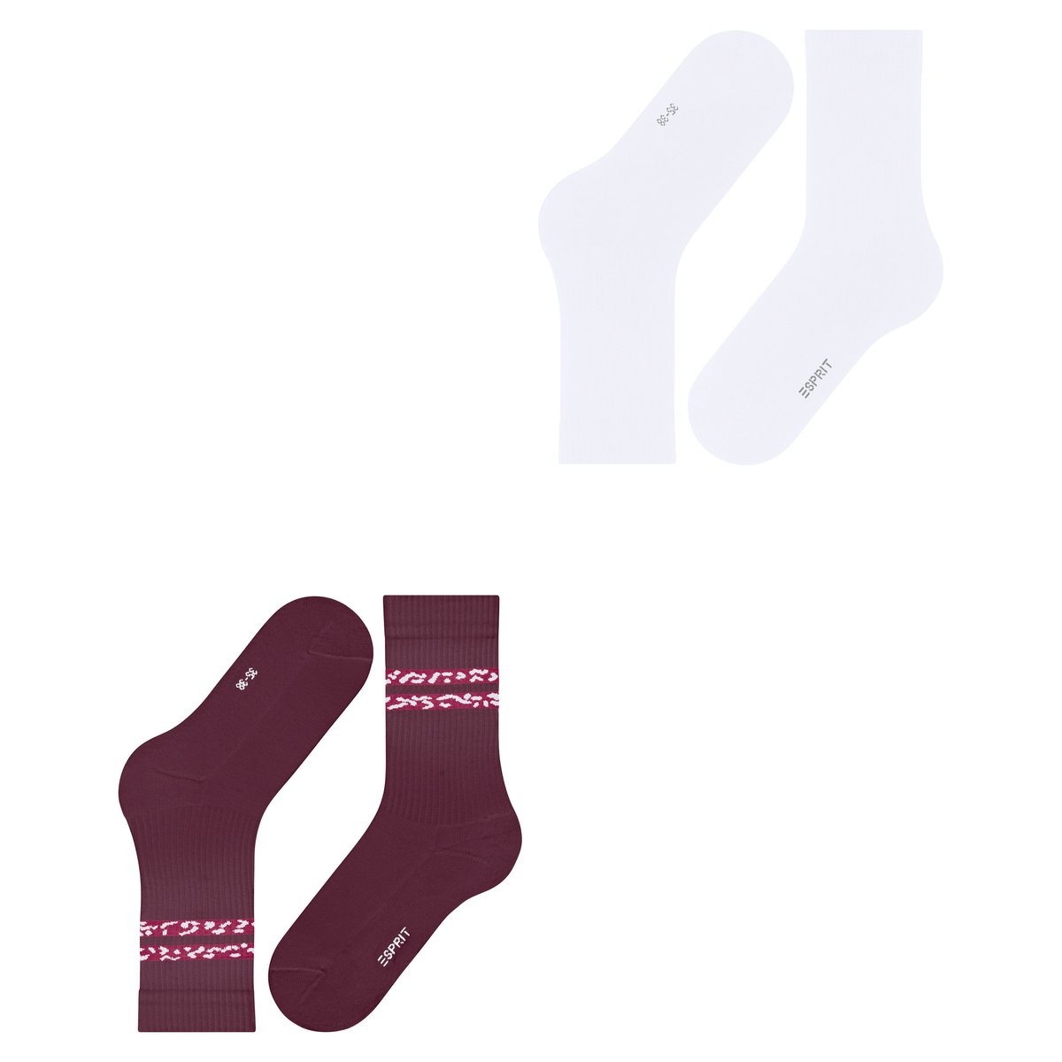 Chaussettes Memphis Rib 2-Pack Opaque coloré, ESPRIT