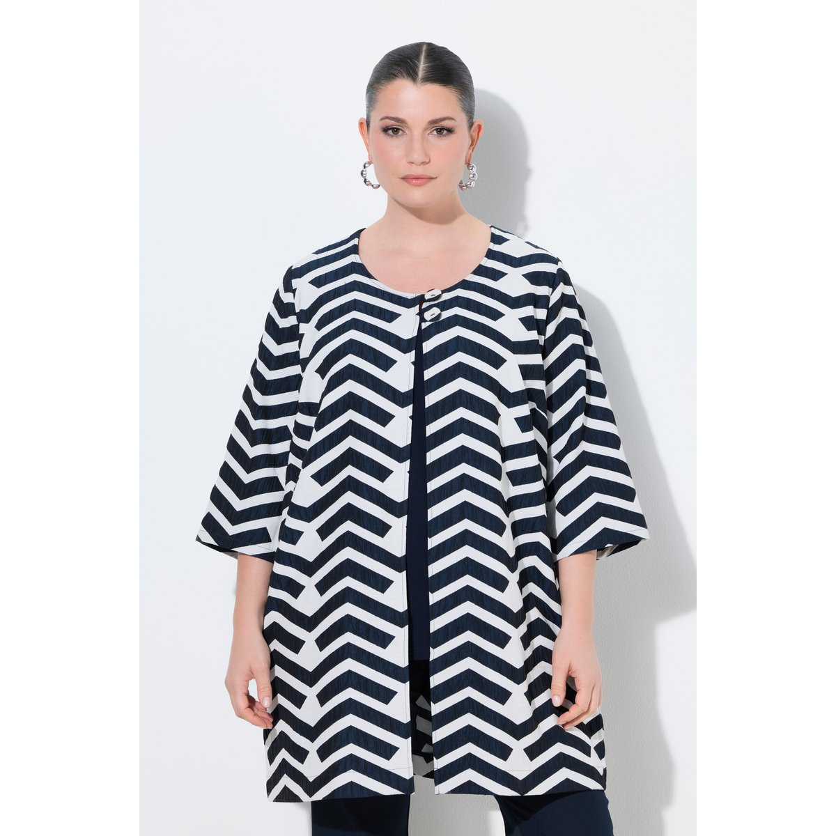 Veste manches longues et décolleté rond marine foncé, ULLA POPKEN