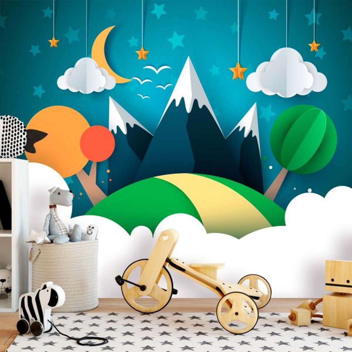 Papier peint intissé panoramique Pour enfants Little Traveller multicouleur, EDEN