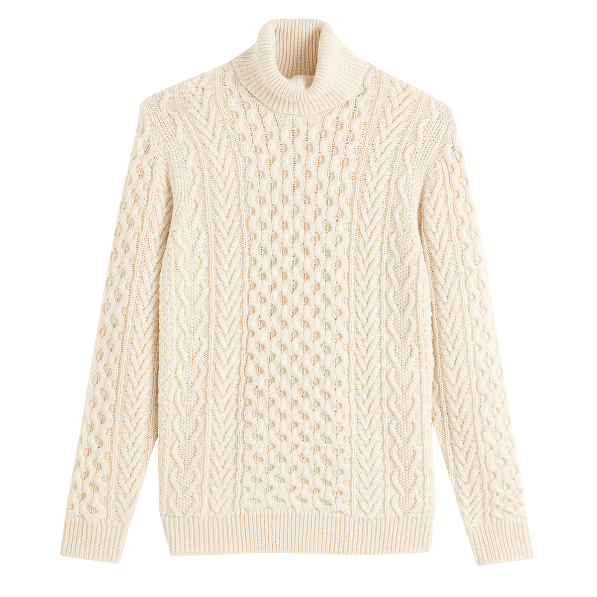 Pull col roulé maille torsadée, Signature GAUTHIER ecru, LA REDOUTE COLLECTIONS