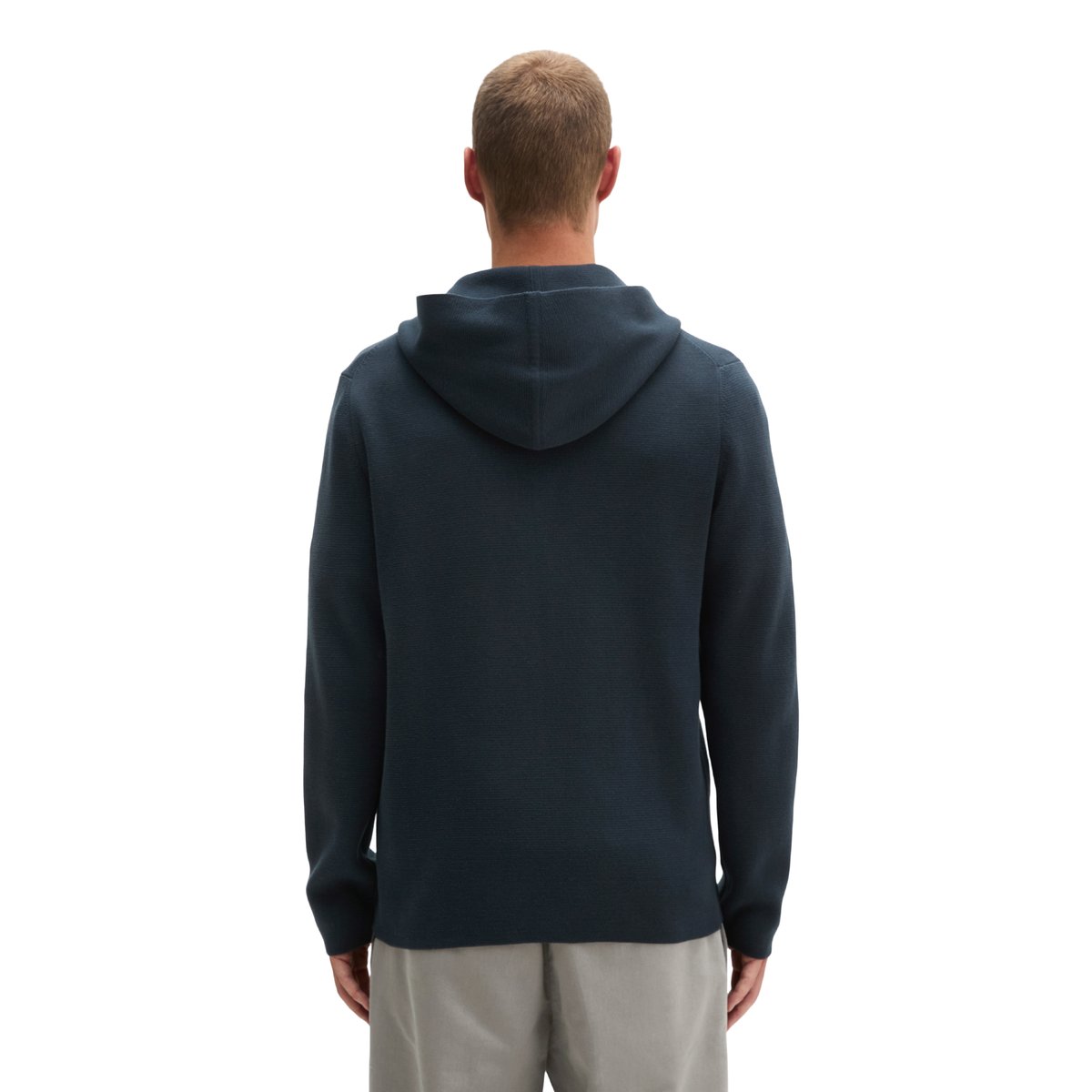 Cardigan à capuche regular en coton biologique certifié bleu, MARC O'POLO