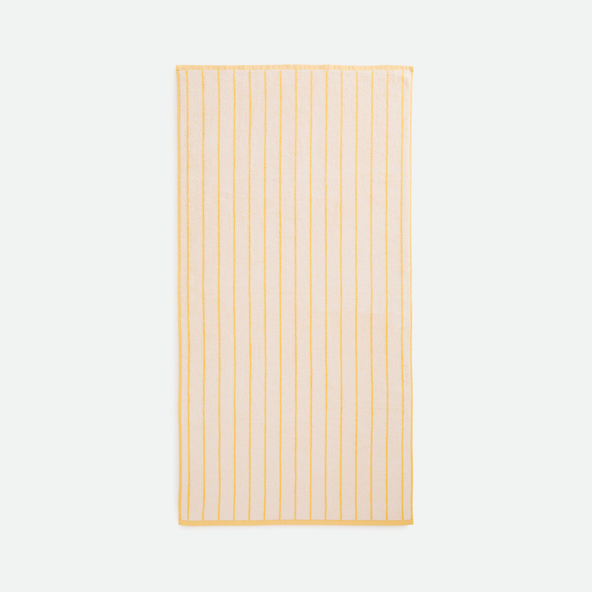 Maxi-Badetuch MARINI, gestreift, aus Frottee-Velours 500 g gelb/weiss, LA REDOUTE INTERIEURS