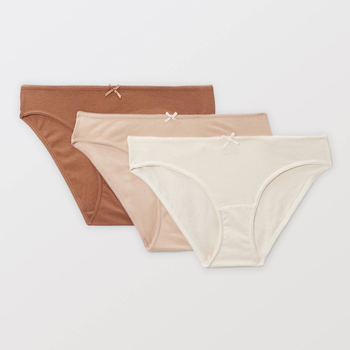 Lot de 3 culottes ALIX en coton BIO GOTS chair, MONOPRIX