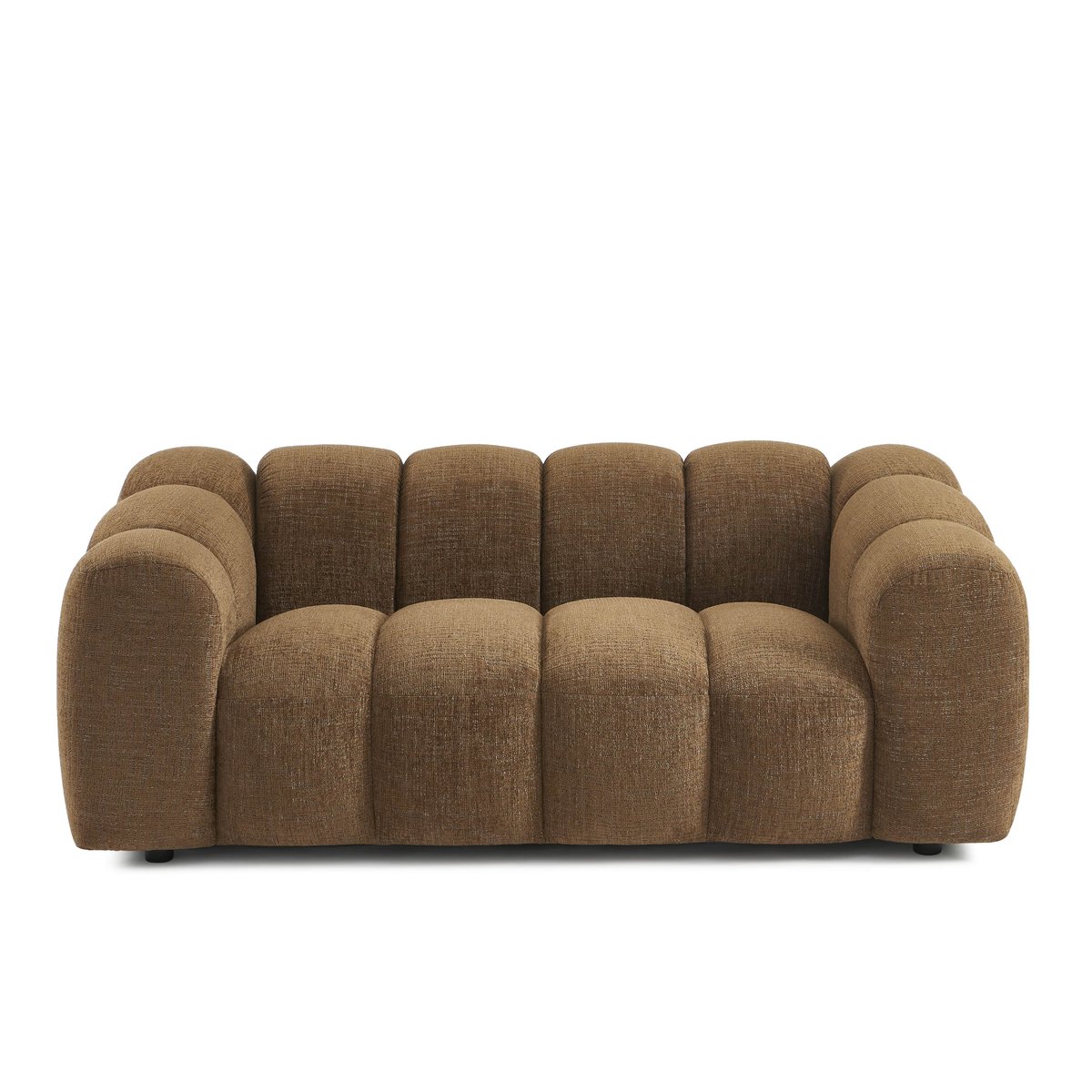 Canapé droit 2 places en tissu SUNNY marron, SORELH