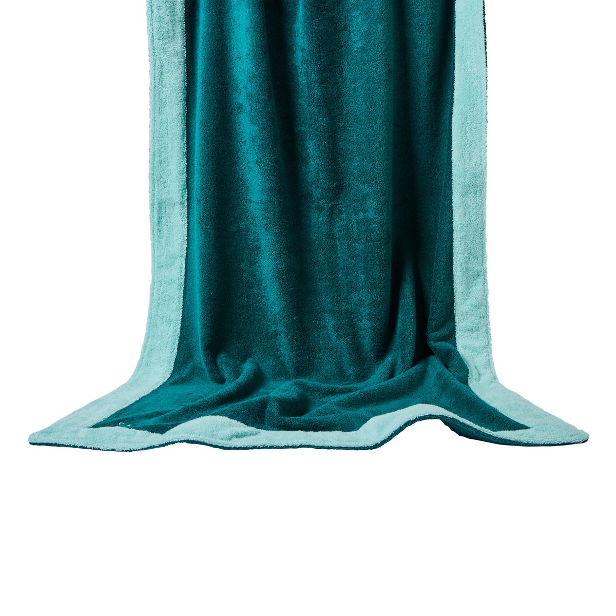 Drap de plage coton GREG 2026 emeraude, CARRE BLANC