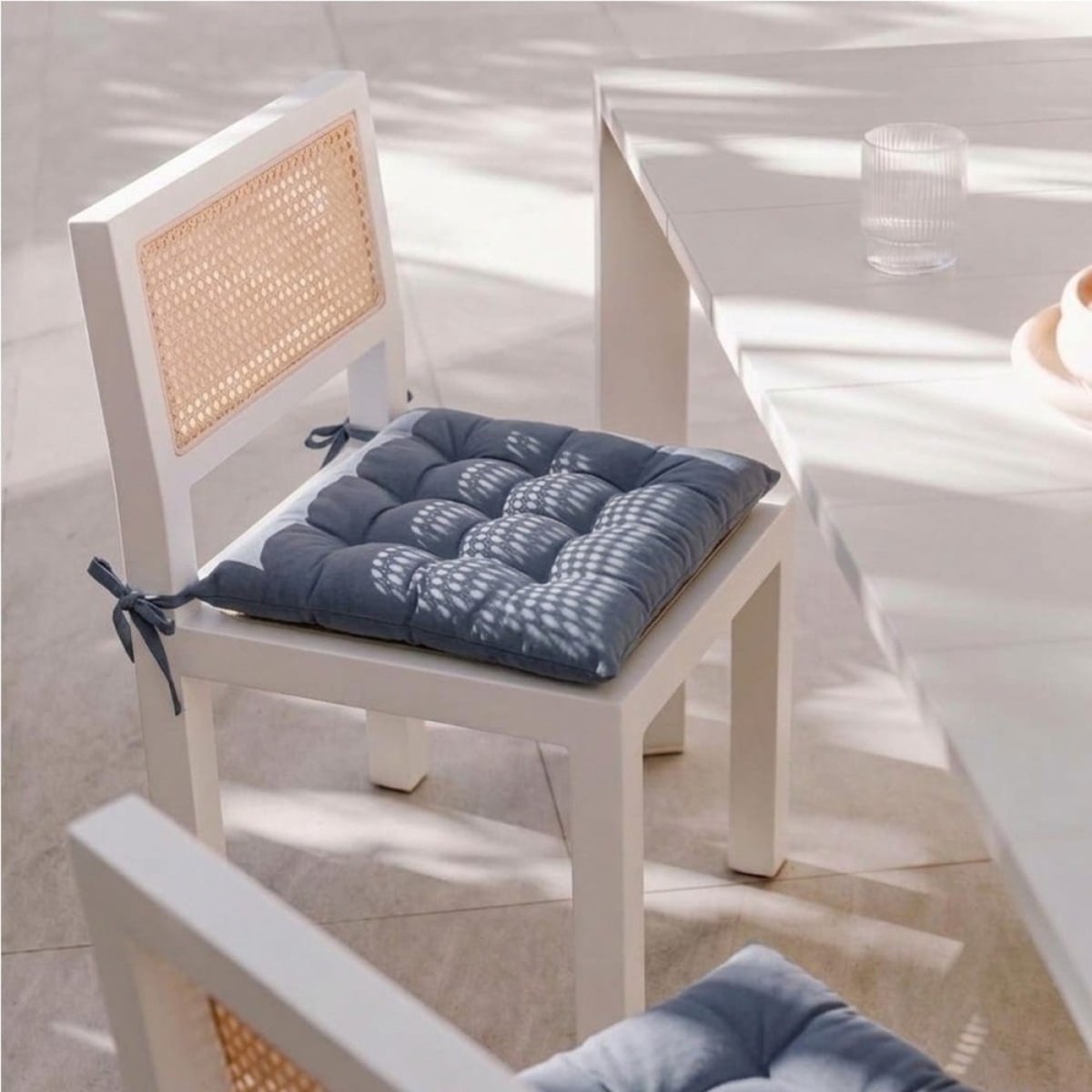 Lot de 4 galettes de chaise 40x40cm gris, ORNAMI