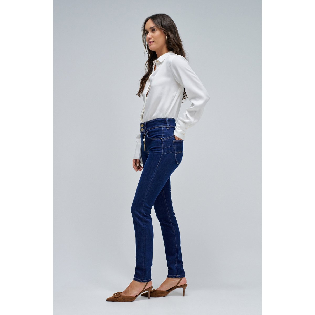 JEAN SECRET PUSH IN SKINNY bleu denim, SALSA JEANS