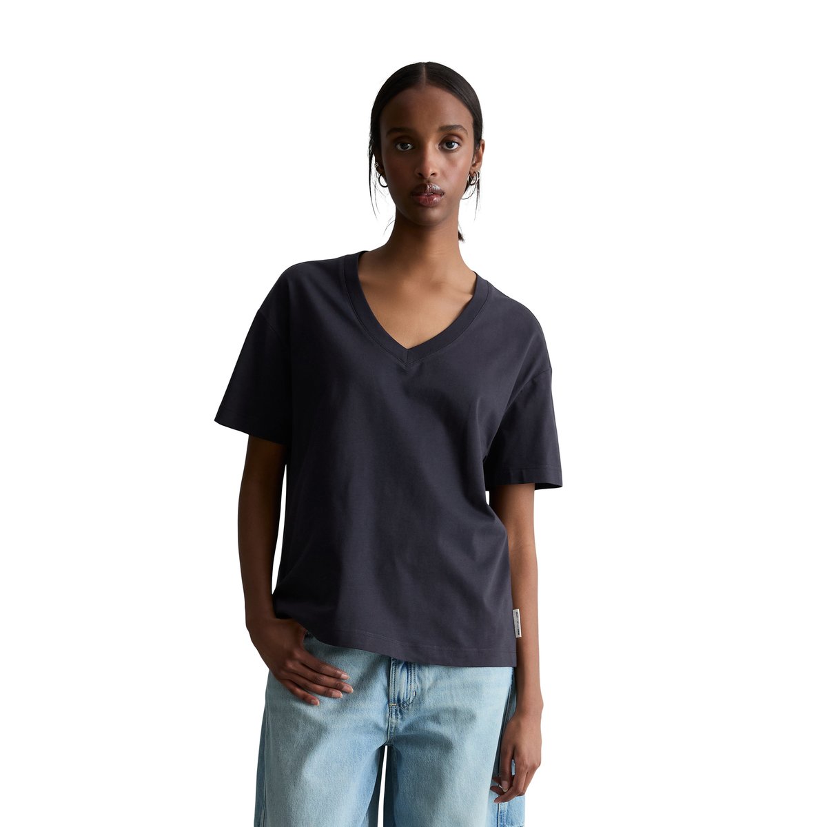 T-shirt DfC regular en jersey simple de coton bleu foncé, MARC O’POLO DENIM