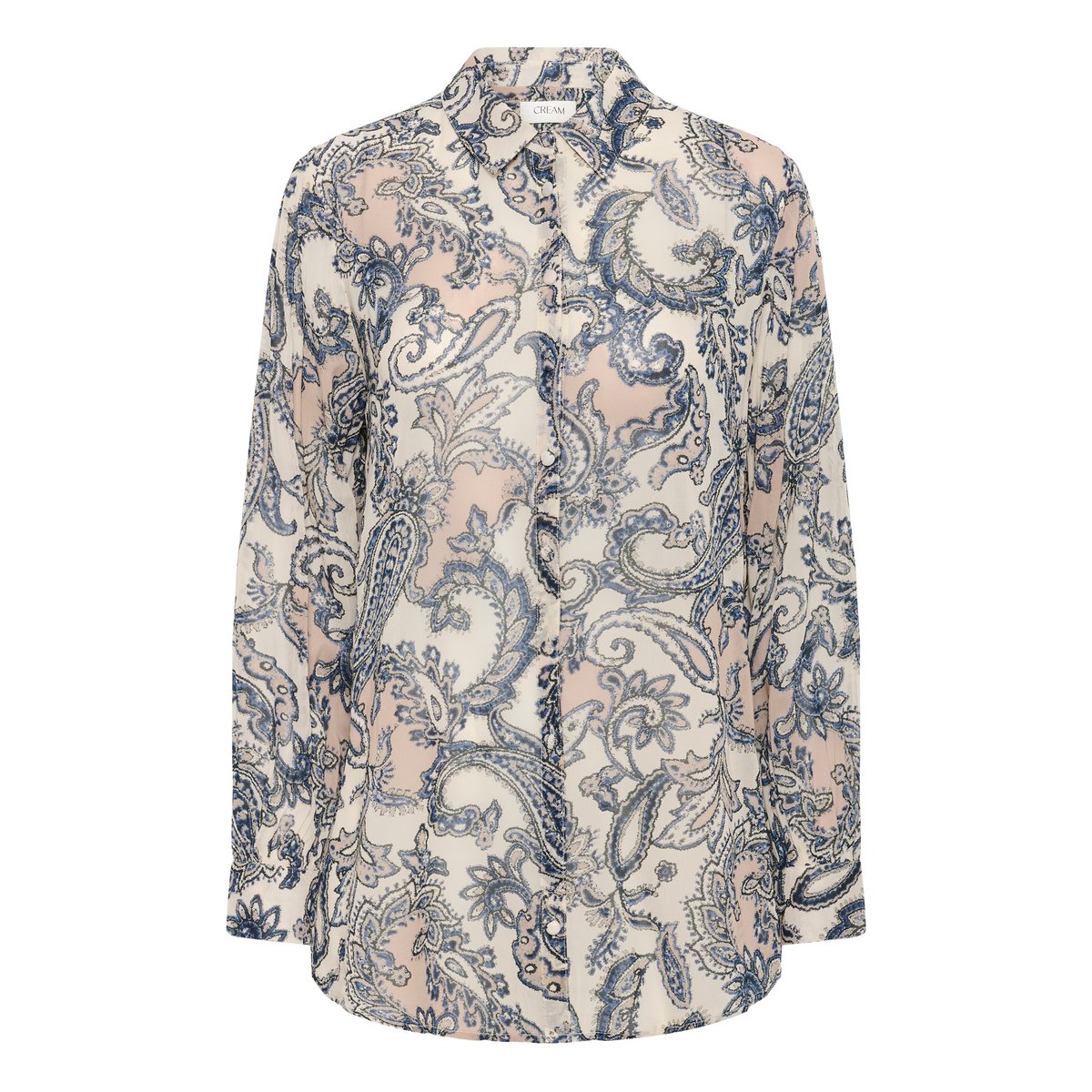 Chemise à manches longues imprimé café pailsey print, CREAM