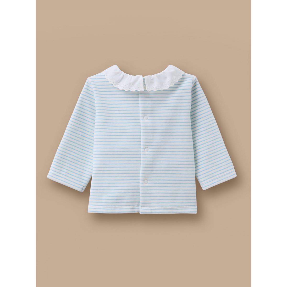 Pyjama rayé en velours rayure bleue, CYRILLUS
