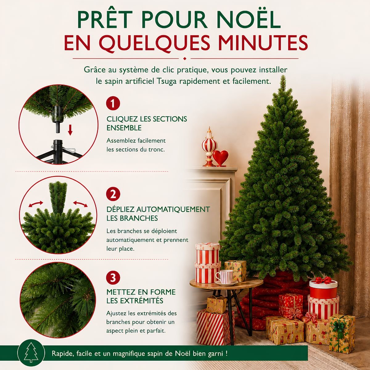 Sapin de Noël TSUGA vert, TRIUMPH TREE
