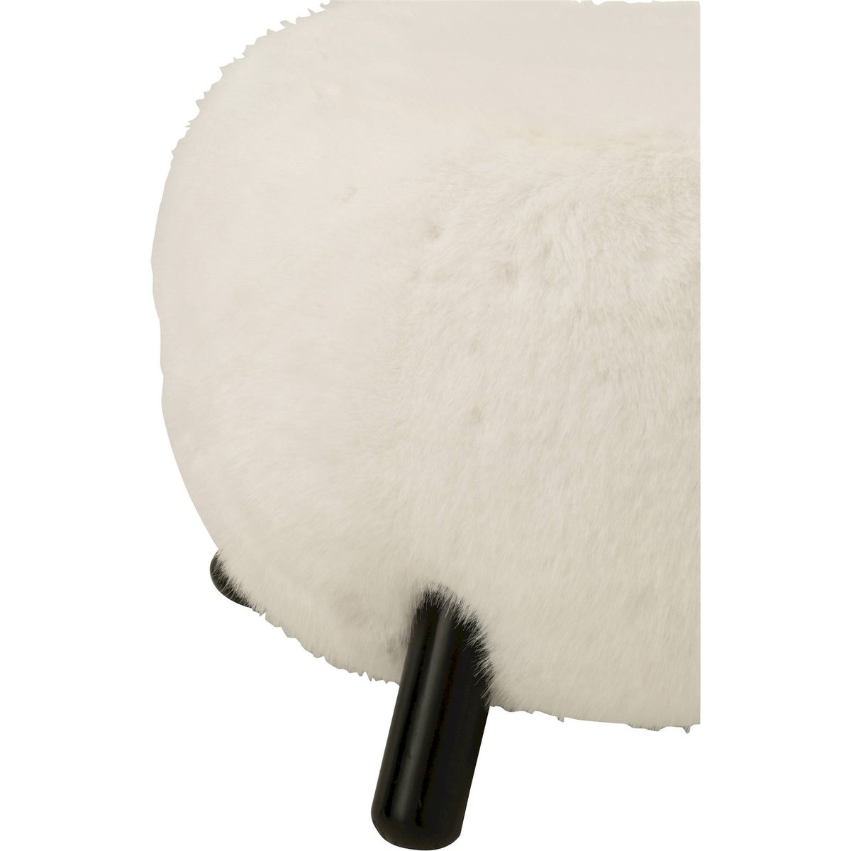 Tabouret rond en bois et blanche blanc neige et bois foncé, RECOLLECTION