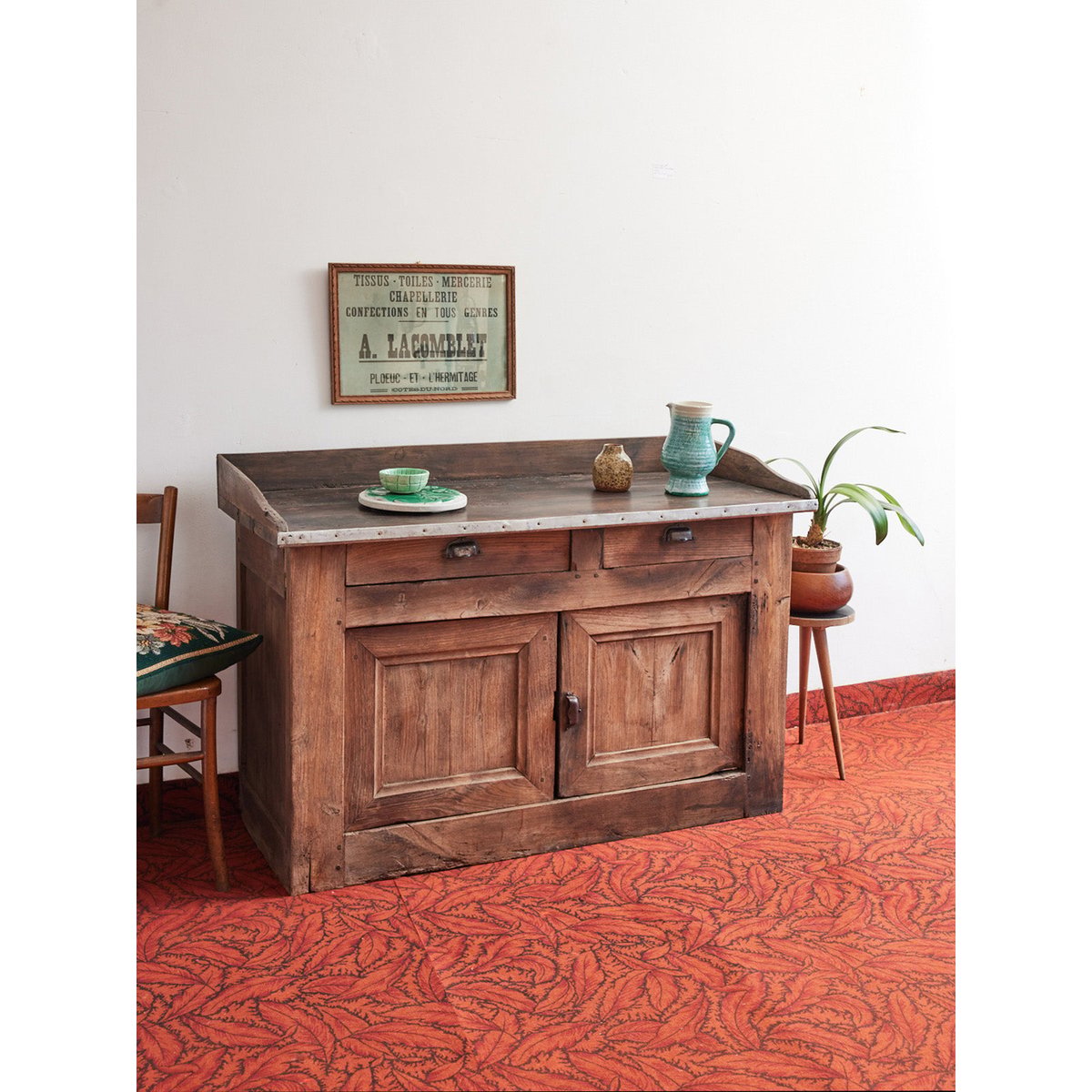 Buffet en bois Gilbert N°703 - Bon état bleu clair, DEBONGOUT