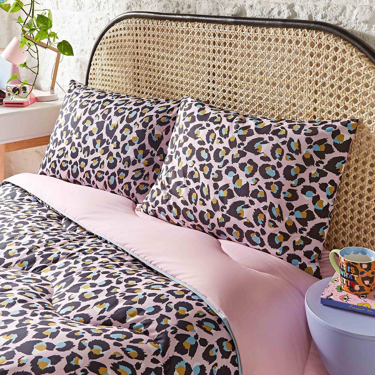 Eleanor Bowmer 10.5 Tog Leopard Coverless Duvet and Pillowcase Set multi-coloured, NIGHT LARK