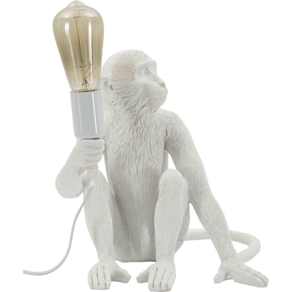Lampe à poser sculpture singe assis GLAM blanc, RECOLLECTION