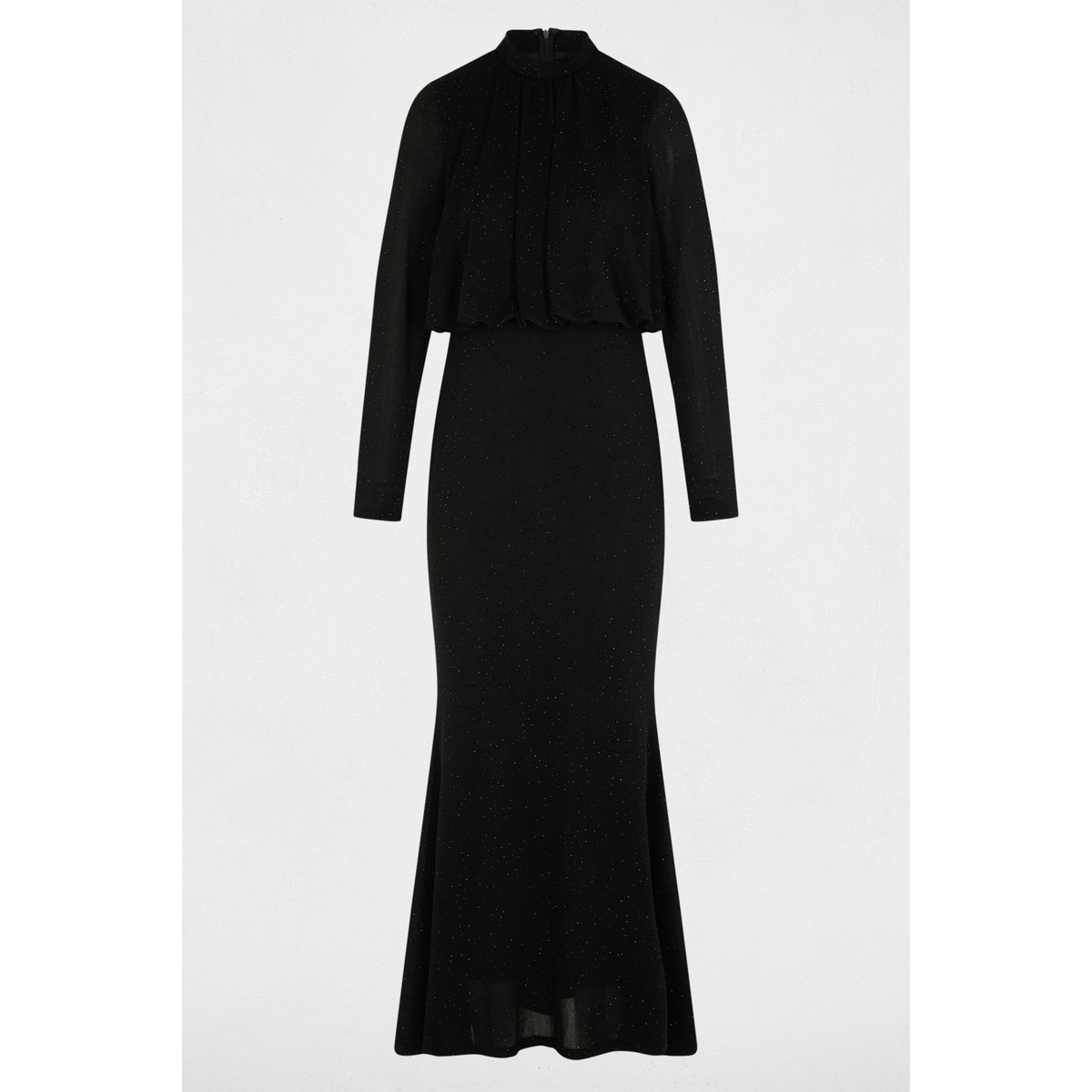 Robe maille brillante noir, MORGAN