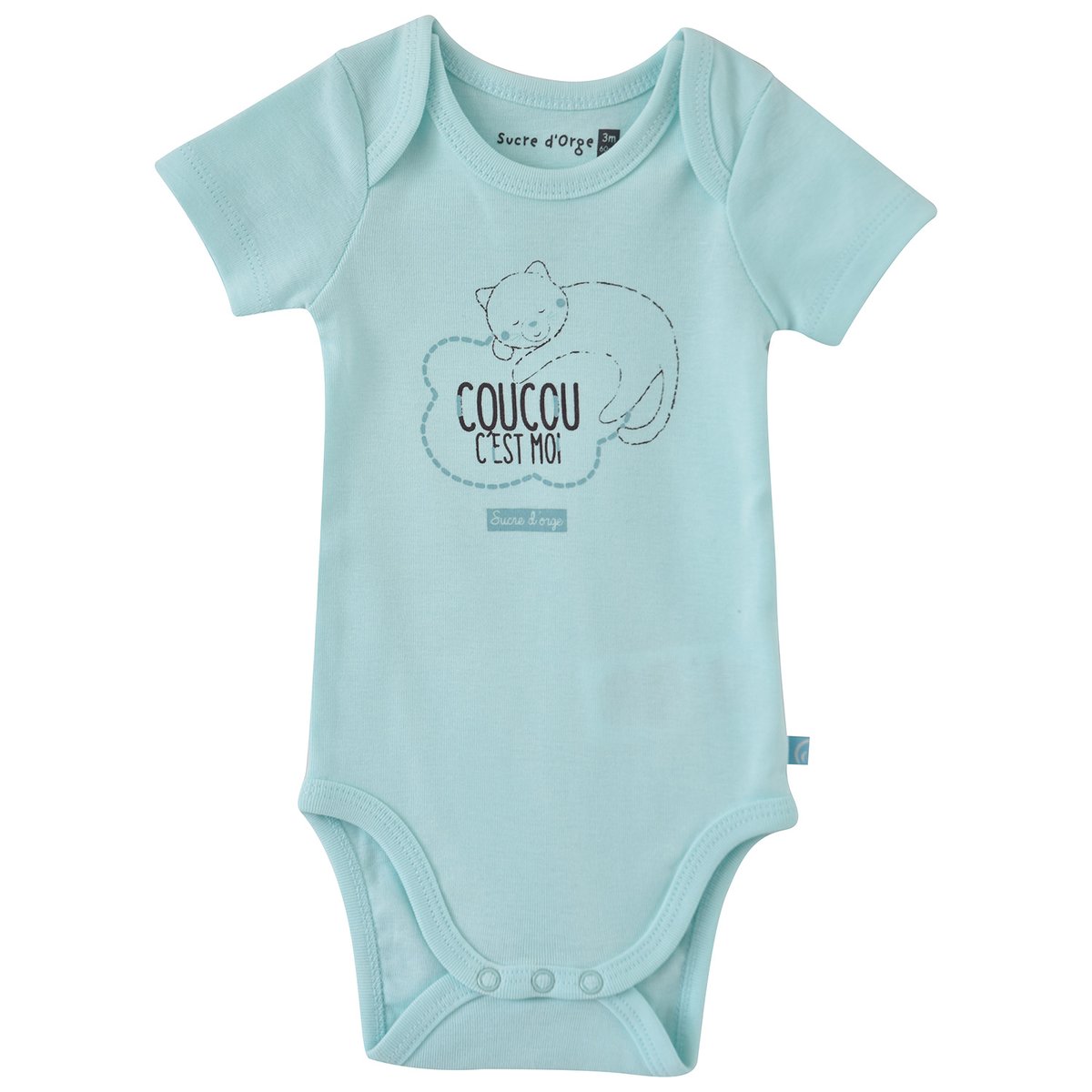Lot 3 body coton bio eitan bleu, SUCRE D'ORGE