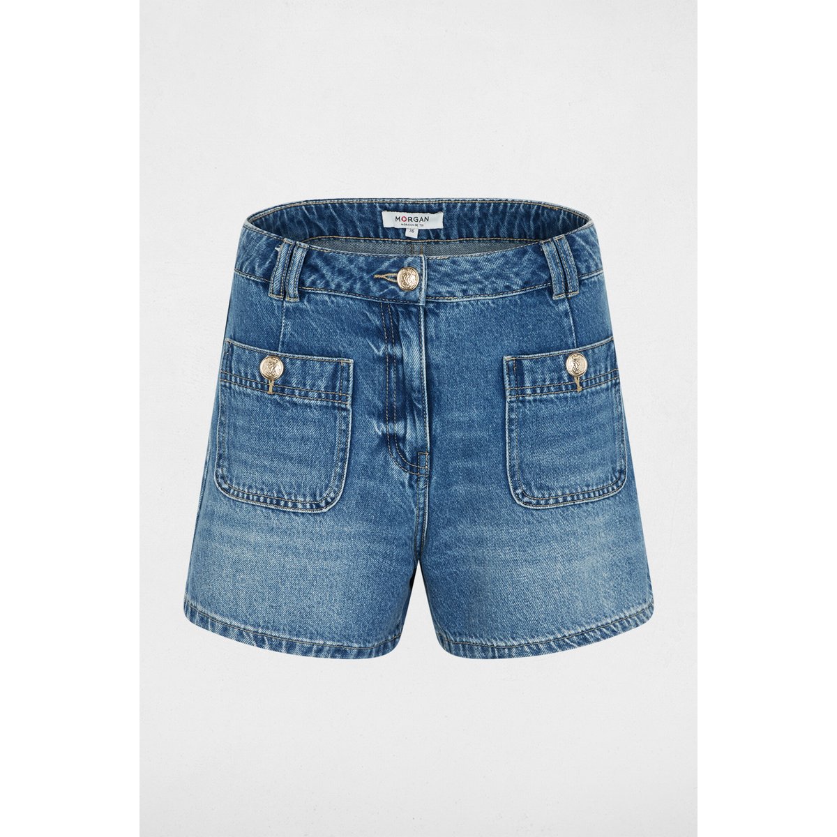 Short slim en jean denim stone, MORGAN