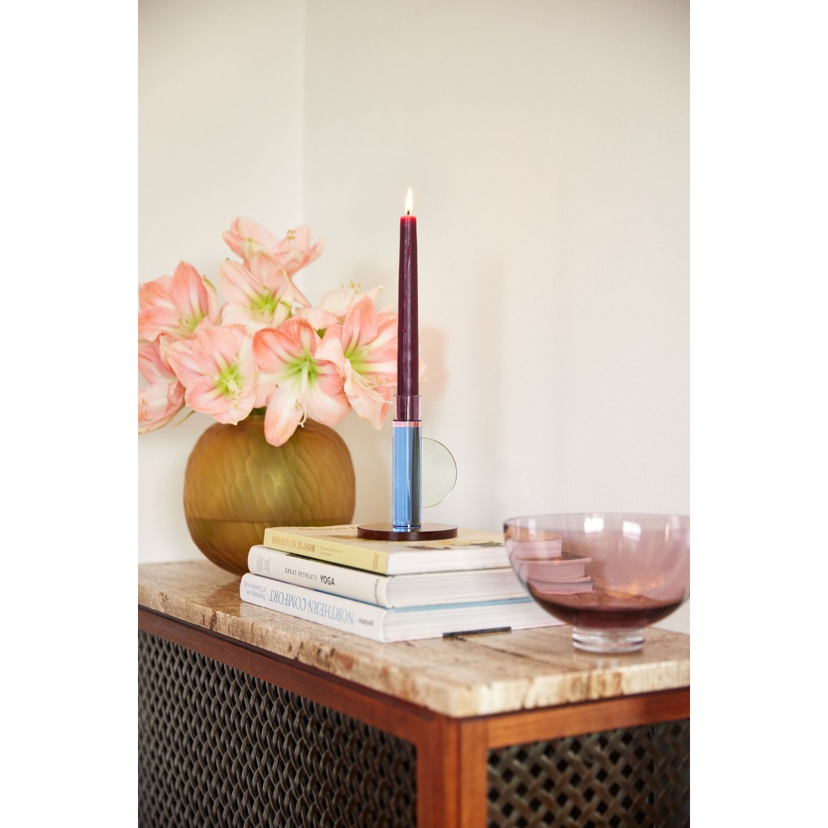 Chandelier en cristal ASTRO bleu, HUBSCH