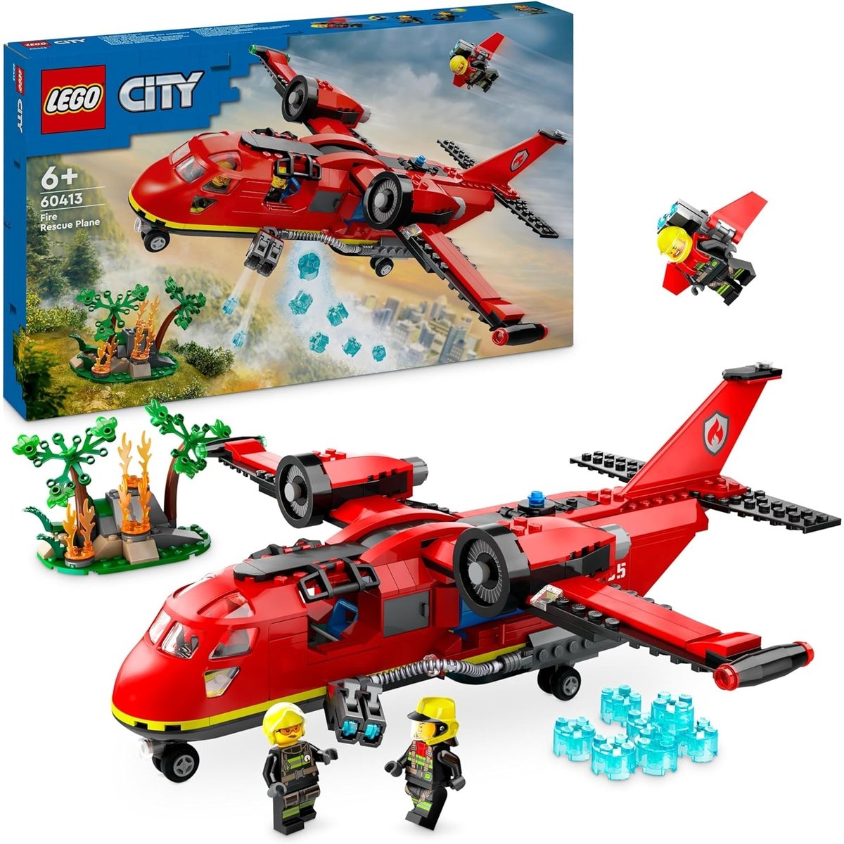 LEGO City - Avion de Sauvetage des Pompiers 60413 pour Enfants multicolore, LEGO