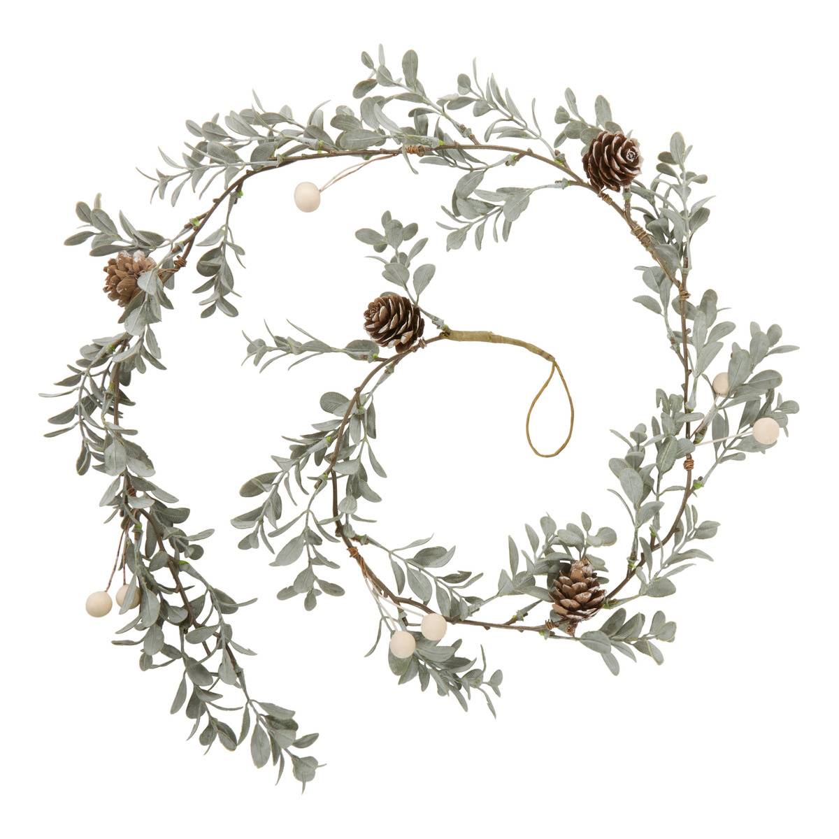 Guirlande de Noël en plastique feuillage et pommes de pin 110 cm vert, FEERIC LIGHTS & CHRISTMAS