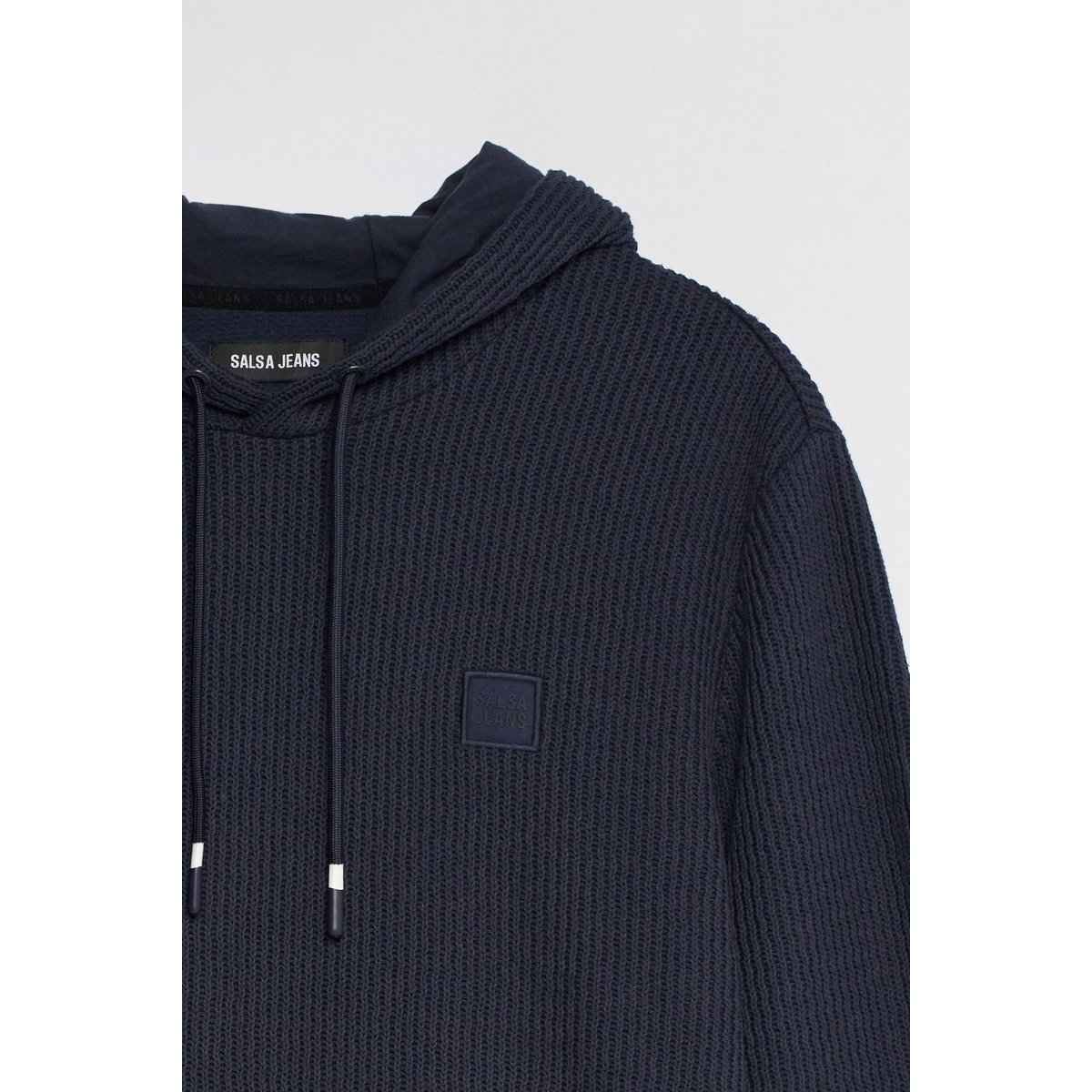 HOODIE EN MAILLE TEXTURÉE bleu foncé, SALSA JEANS