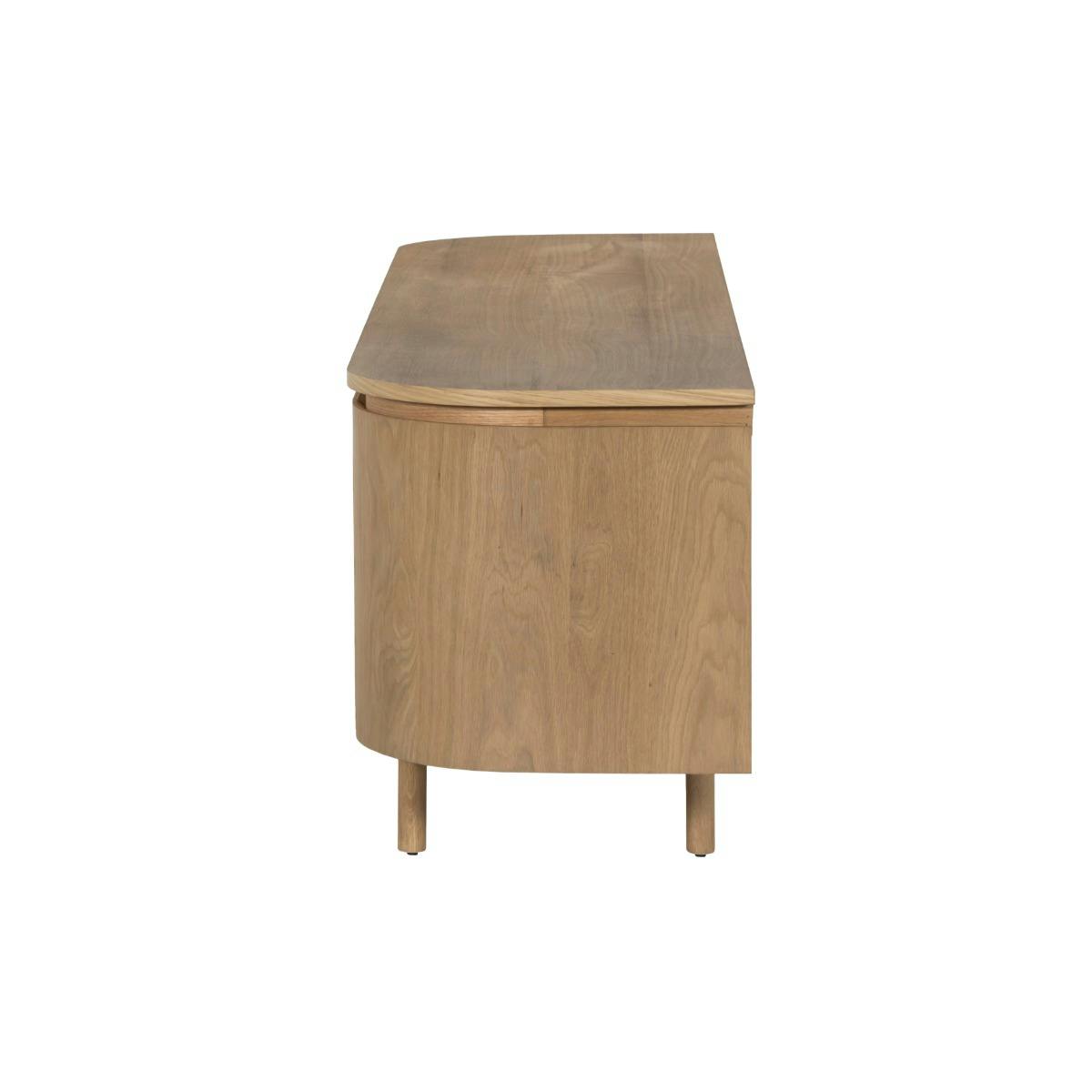 Meuble TV 3 portes en chêne, bords arrondis LOREN bois clair, PIER IMPORT