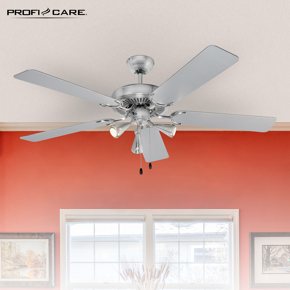 Ventoinha de teto DVL3078, PROFICARE inox, PROFICARE