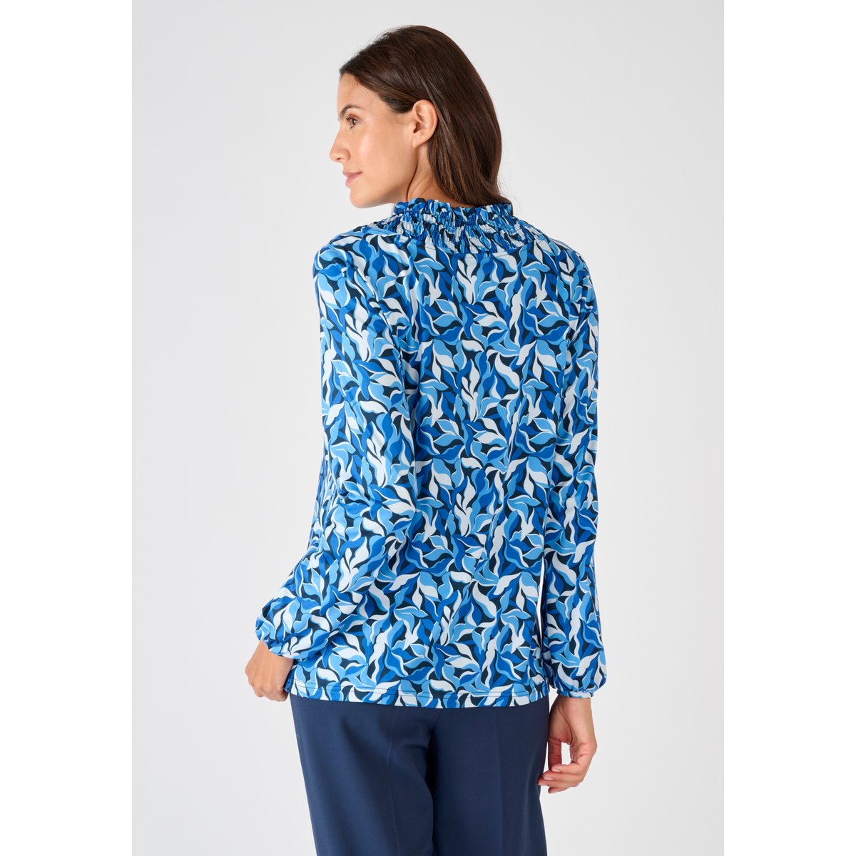 T-shirt maille chaude bleu feuillage, DAMART
