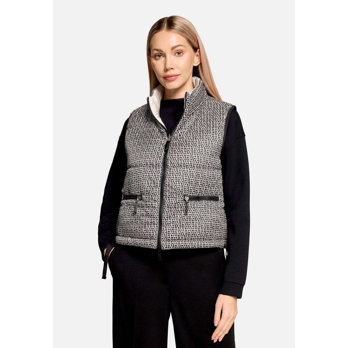 Veste sans manches matelassée à fermeture zippée silky beige, BETTY BARCLAY