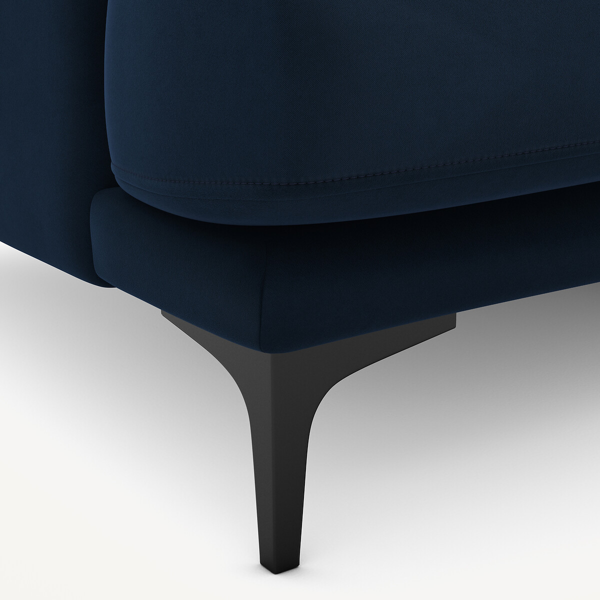 Canapé d'angle méridienne XL droite en velours, MARSILE bleu nuit, AM.PM