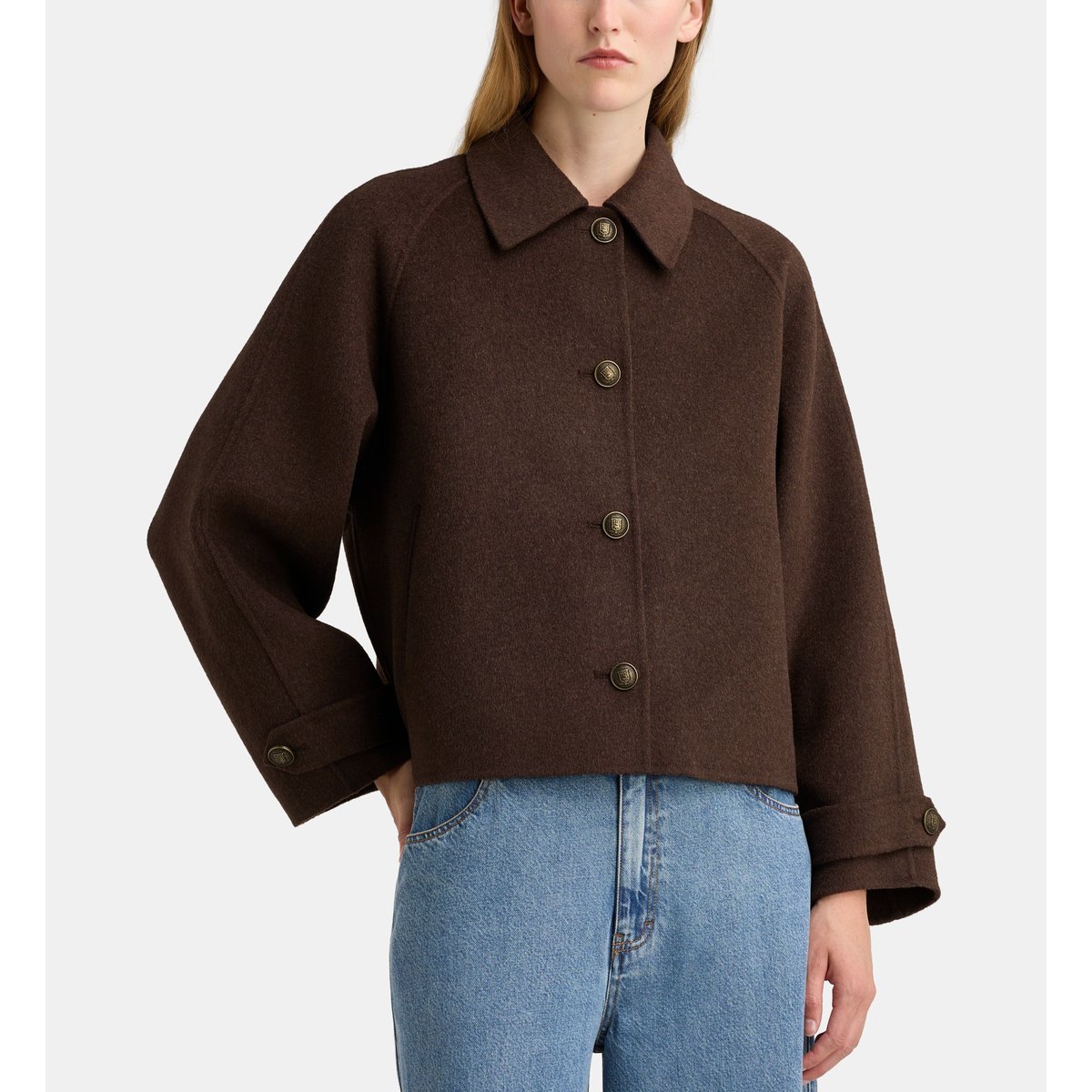 Blouson arthur new ample et court en laine taupe, GALERIES LAFAYETTE