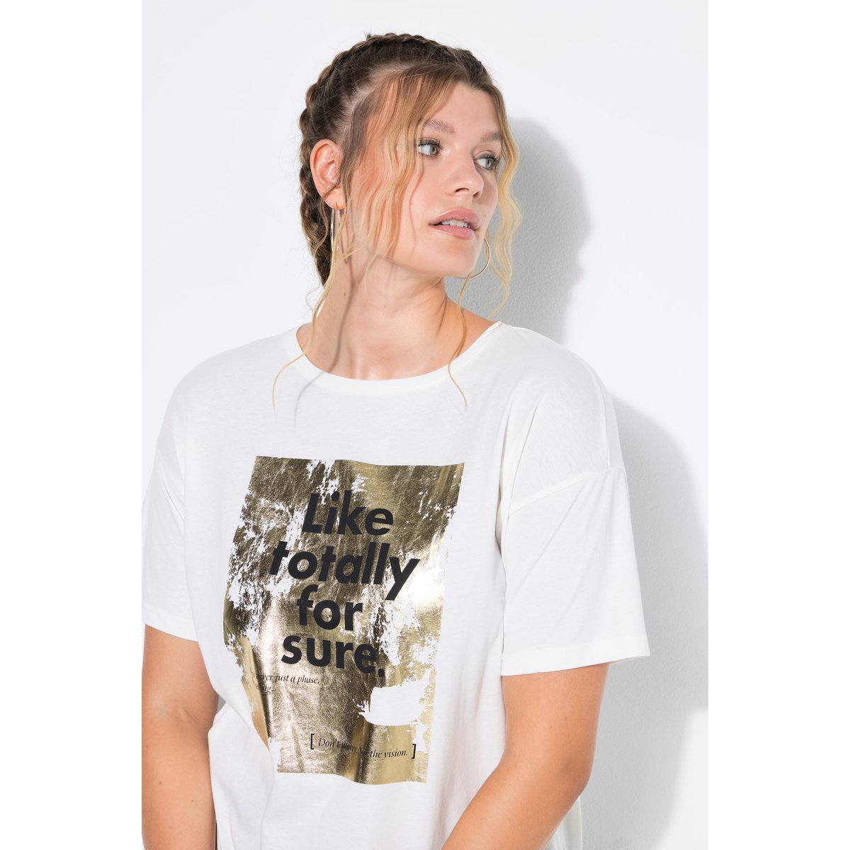 T-shirt oversize, style métallisé audacieux blanc cassé, STUDIO UNTOLD